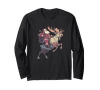 Bello Babbo Natale con Alce per la Notte di Natale e alci Maglia a Manica