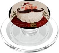 Bello Babbo Natale con baffi alla moda sguardo barba PopSockets PopGrip per MagSafe