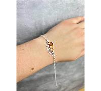 Bello Design Ala Angelo Argento Set Braccialetto Con Ambra Baltica - GL559