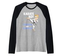 Bello e Carino Il Ragazzo del Karate Maglia con Maniche Raglan