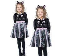 Bello Gatto Costume Ragazze Halloween Vestito Bambini Dolcetto o Scherzetto