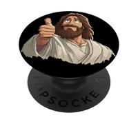 bello, gesù, cristo, con, pollice, su, sguardo PopSockets PopGrip Adesivo