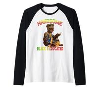 Bello Nero Educato Storia Nera Ragazzo Africano Bambini Maglia con Maniche Raglan