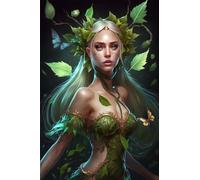 Bello Ragazza Con Foglia Verde Targa In Metallo Divertente Cartello Decorativo Decorative Poster Metal Per Casa Soggiorno Murale S