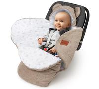 Bellochi Coperta per Ovetto e Passeggino, 90 x 90 cm, Marrone, per Seggiolino Auto, Morbida in Cotone Oeko-TEX, Invernale per Bambini