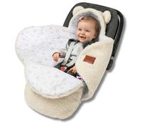 Bellochi Coperta per Ovetto e Passeggino, Bianca, 90 x 90 cm, per Seggiolino Auto, Morbida in Cotone Oeko-TEX, Invernale per Bambini