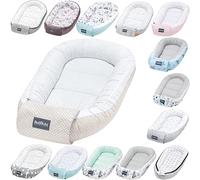 Bellochi Riduttore Lettino per Neonato, Riduttore per Culla - Antisoffoco, 100% Cotone - Cuscino Riduttore, Cocoon a Baby, Baby Nest - 90 x 60 cm (Beige Dots)