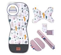 Bellochi Riduttore Passeggino Universale Materassino Passeggino Estivo - Copriseduta Passeggino Estivo Universale e Arioso con Cuscino Antishock - Cotone e Velluto (4rest)