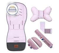 Bellochi Riduttore Passeggino Universale Materassino Passeggino Estivo - Copriseduta Passeggino Estivo Universale e Arioso con Cuscino Antishock - Cotone e Velluto - Aurora