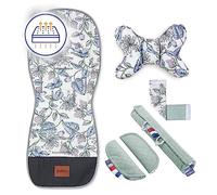 Bellochi Riduttore Passeggino Universale Materassino Passeggino Estivo - Copriseduta Passeggino Estivo Universale e Arioso con Cuscino Antishock - Cotone e Velluto - Meadow Flower