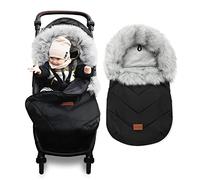 Bellochi Sacco Passeggino Universale Coprigambe Passeggino Universale - Comodo e Caldo Sacco Ovetto Invernale con Cerniera e Cappuccio Staccabile - Nero