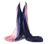 Bellonesc Sciarpa di Seta 100% Seta Lunga Leggera Protezione Solare Scialli per le Donne, Rosa e blu., One Size