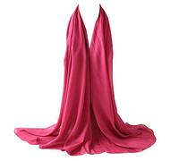 Bellonesc Sciarpa di Seta 100% Seta Lunga Leggera Protezione Solare Scialli per le Donne, Rosso rosa, taglia unica