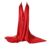 Bellonesc Sciarpa di Seta 100% Seta Lunga Leggera Protezione Solare Scialli per le Donne, Rosso tendente al porpora , One Size