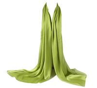 Bellonesc Sciarpa di Seta 100% Seta Lunga Leggera Protezione Solare Scialli per le Donne, Verde mela, One Size