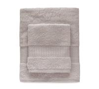 Bellora Set Asciugamani viso e ospite in Spugna 100% Cotone con balza in nido d'ape Art. Fiocco (Grigio)