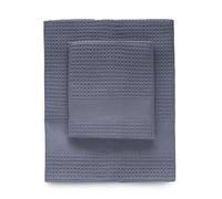 Bellora Set Asciugamano Viso e Ospite 1+1 in nido d'ape 100% Cotone con balza (Avio)
