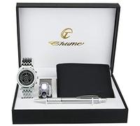 BELLOS Cofanetto Orologio Uomo - Portafoglio - Strumento Multifunzione con lampada LED - Penna