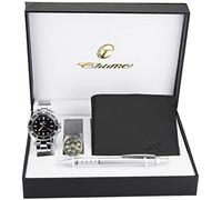 BELLOS Cofanetto regalo orologio uomo nero - lampada LED - portafoglio -penna