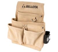 BELLOTA PC4BOL - Borsa portautensili in pelle con 4 tasche, alloggiamento per martello e flessometro