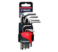 Bellota Set di 9 chiavi a brugola nichelate doppio clip