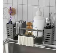 Bellovero Organizer Lavello Cucina con Vassoio Autosvuotante, Porta Spugne Lavello Cucina con Asciugamani e Scatola per Spazzole, Porta Sapone Bagno (Versione Aggiornata)