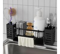 Bellovero Organizer Lavello Cucina con Vassoio Autosvuotante, Porta Spugne Lavello Cucina con Asciugamani e Scatola per Spazzole, Porta Sapone Bagno