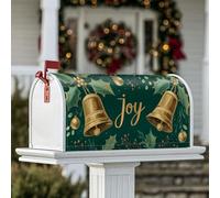 Bells - Coperture magnetiche per cassetta postale, motivo natalizio con bacche di agrifoglio, decorazioni per portico, 45 x 53 cm