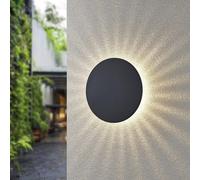 Belly applique da esterno fusione alluminio antracite a led luce indiretta d. 25