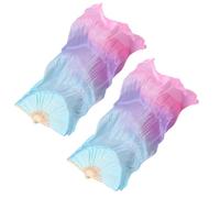 Belly Dance Fans - 2 Piece Long Dancing Props | Faux Silk Flow Fan Veils | Left Right Set Classical Dance Stage Performance Costume Accessory 150cm For Dancers Beginners Instructors Music Festival The