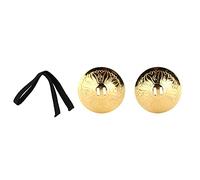 Belly Dance Finger Cymbals - Ottone, comoda fascia elastica per Secure Fit, produce un suono chiaro e bello, per feste da ballo e performance, durevole lucido