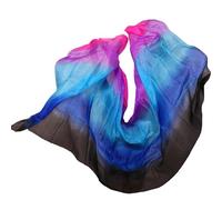 Belly Dance Scarf Veils， Sciarpa con velo in seta e scialle di danza del ventre Multicolore 250-400x114 cm 90x200(Q Real Silk Veils,270x114cm)