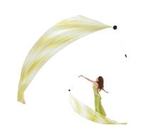 Belly Dance Veil, Silk Colorful Gradient Streamer with Ball | Lightweight Hand Wrap Veil for Adults, Women, Men, Stage Dancing, Church & Gymnastics
