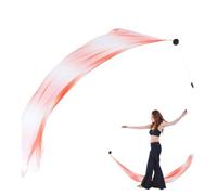 Belly Dance Veil With Ball Silk Colorful Gradient Lighteight Streamer | Stage Dancing Hand Wrap Veils for Adults Women Men Inoor Outdoor Stage Church Gymnastics