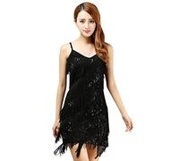 BELLYQUEEN - Vestito da Donna Senza Maniche, 1920 S, con Frange Regolabili, Abito con Paillettes Charleston per Travestimento da Sera, Ballo Latino, 5 Colori