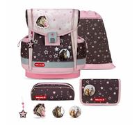 Belmil Classy Plus 405-78/AG/S - Set di 5 zaini per la scuola con cintura toracica, Champion Horses, 36 x 27 x 16 cm