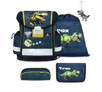Belmil Classy - Set di 5 zaini per la scuola, con portachiavi extra, King Dino, 36 x 32 x 19 cm