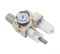 Belnotelt Lubrificatore regolatore filtro aria compressa con separatore trappola olio acqua, scarico semi-automatico, elemento in rame 25-30 per sistemi pneumatici industriali (3/4")