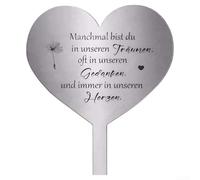 Belnotelt Targhe commemorative per esterni a forma di cuore, in acciaio inox, per decorazioni per cimiteri, lapidi resistenti alle intemperie e regali commemorativi da giardino (A)