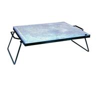 Home & Garden Pietra ollare 30x40 cm per cottura alimenti, supporto in ferro, gambe pieghevoli 16cm