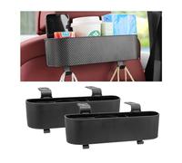 BELOMI 2 organizer per poggiatesta auto con portabicchieri, portaoggetti da appendere sul retro del sedile con ganci, multifunzione, tasca per bevande, snack, telefono, vassoio per bambini, accessori