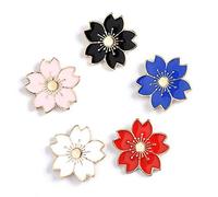 Belons 5 pz colorato fiore di ciliegio spilla smalto fiori spilla collare Brocche spilla spilla spilla distintivo vestiti accessori borsa decorazione gioielli regalo