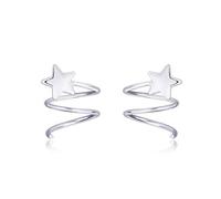 Belons Orecchini a spirale con stella/cuore/aereo di carta, in argento Sterling 925, a spirale, per donne e ragazze, Argento sterling