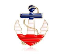 Belons Spilla a forma di ancora in lega con ancora, spilla per collare, spilla per banchetto, decorazione per borsa, gioiello regalo per donne, ragazze, uomini e ragazzi, Metallo