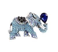 Belons Spilla a forma di elefante, in lega, con strass e cristalli, a forma di elefante, spilla per colletto, per donne, ragazze e bambini, Metallo Cristallo Strass, Cristallo