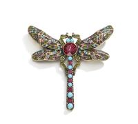 Belons Spilla da donna a forma di libellula con strass, in lega, stile retrò, spilla per banchetto, corpetto per ragazze, ragazzi e bambini