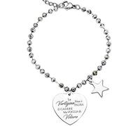 Beloved ❤️ Bracciale da donna, braccialetto in acciaio con cristalli briolè neri emozionale - frasi, pensieri, parole con charms - ciondolo pendente - misura regolabile - incisione (SILVER MOD 3)