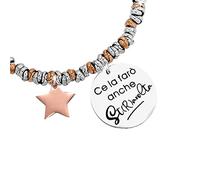 Beloved ❤️ Bracciale da donna, braccialetto in acciaio emozionale con nodini - frasi, pensieri, parole con charms - ciondolo pendente - misura regolabile - incisione (MOD 7, Silver e Rose gold)