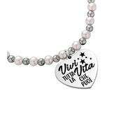 Beloved ❤️ Bracciale da donna, braccialetto in acciaio emozionale - frasi, pensieri, parole con charms - ciondolo pendente - misura regolabile - incisione - argento (FR2)