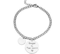 Beloved ❤️ Bracciale da donna, braccialetto in acciaio emozionale - frasi, pensieri, parole con charms - ciondolo pendente - misura regolabile - incisione - argento (MOD 3)
